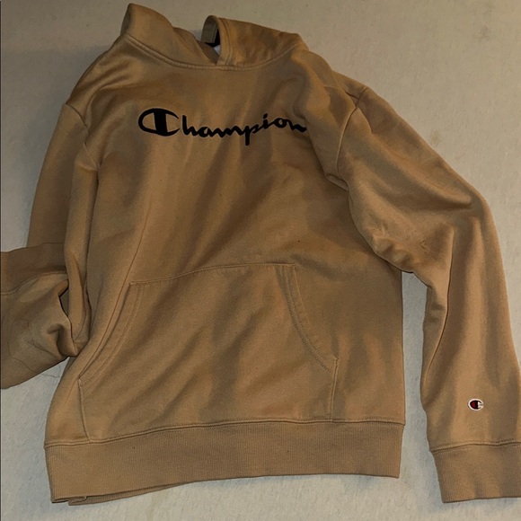 Kids Size 14/16 Champion Two-Tone Black and Tan Pullover Hoodie. - Picture 1 of 3